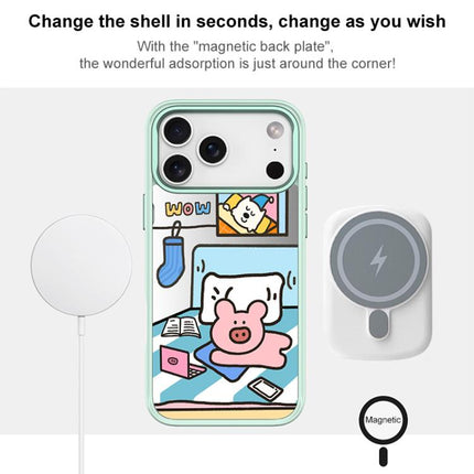 Adorable Little Pig Pattern Magnetic Phone Case, For iPhone 16 Pro Max, For iPhone 16 Pro, For iPhone 15 Pro Max, For iPhone 15 Pro