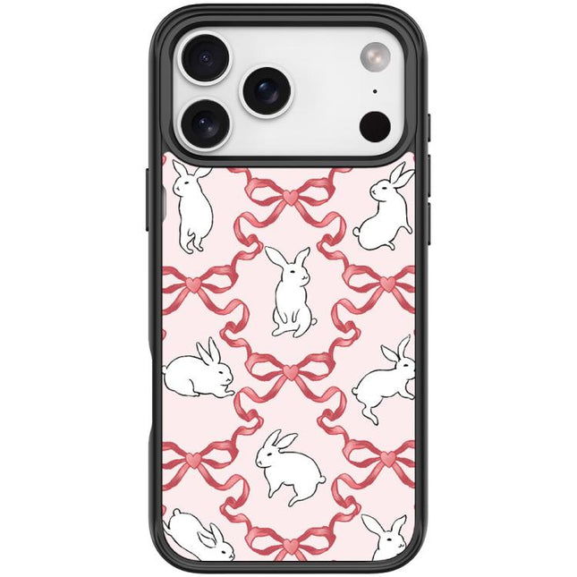 Butterfly Knot White Rabbit Pattern Magnetic Phone Case, For iPhone 17 Pro Max, For iPhone 17 Pro, For iPhone 17, For iPhone Air