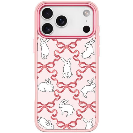 Butterfly Knot White Rabbit Pattern Magnetic Phone Case, For iPhone 17 Pro Max, For iPhone 17 Pro, For iPhone 17, For iPhone Air
