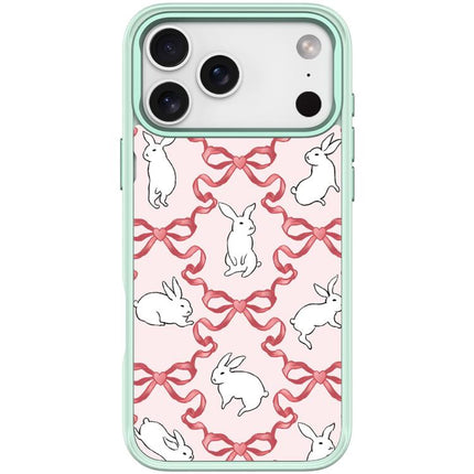 Butterfly Knot White Rabbit Pattern Magnetic Phone Case, For iPhone 17 Pro Max, For iPhone 17 Pro, For iPhone 17, For iPhone Air