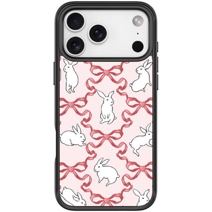Butterfly Knot White Rabbit Pattern Magnetic Phone Case, For iPhone 17 Pro Max, For iPhone 17 Pro, For iPhone 17, For iPhone Air