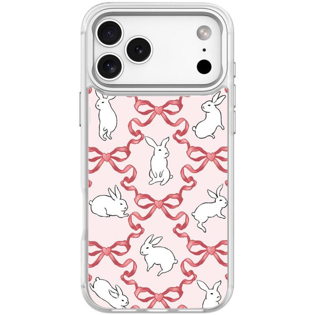 Butterfly Knot White Rabbit Pattern Magnetic Phone Case, For iPhone 17 Pro Max, For iPhone 17 Pro, For iPhone 17, For iPhone Air