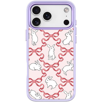 Butterfly Knot White Rabbit Pattern Magnetic Phone Case, For iPhone 17 Pro Max, For iPhone 17 Pro, For iPhone 17, For iPhone Air
