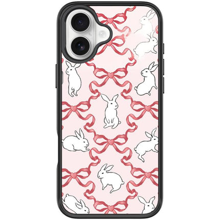 Butterfly Knot White Rabbit Pattern Magnetic Phone Case, For iPhone 17 Pro Max, For iPhone 17 Pro, For iPhone 17, For iPhone Air