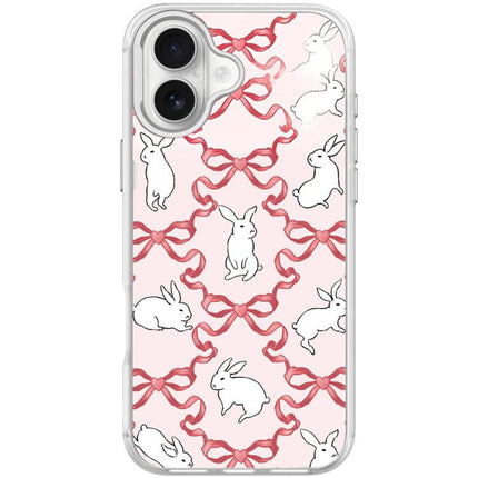 Butterfly Knot White Rabbit Pattern Magnetic Phone Case, For iPhone 17 Pro Max, For iPhone 17 Pro, For iPhone 17, For iPhone Air