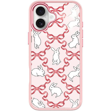 Butterfly Knot White Rabbit Pattern Magnetic Phone Case, For iPhone 17 Pro Max, For iPhone 17 Pro, For iPhone 17, For iPhone Air