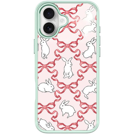 Butterfly Knot White Rabbit Pattern Magnetic Phone Case, For iPhone 17 Pro Max, For iPhone 17 Pro, For iPhone 17, For iPhone Air