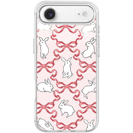Butterfly Knot White Rabbit Pattern Magnetic Phone Case, For iPhone 17 Pro Max, For iPhone 17 Pro, For iPhone 17, For iPhone Air