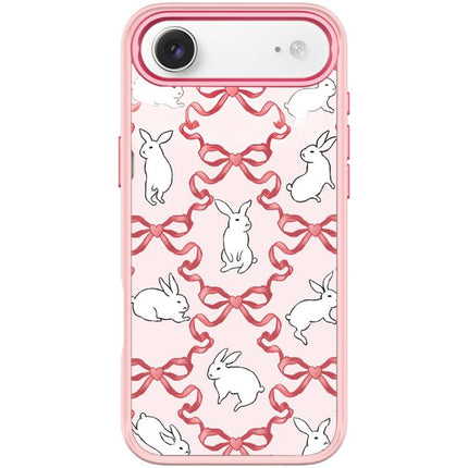Butterfly Knot White Rabbit Pattern Magnetic Phone Case, For iPhone 17 Pro Max, For iPhone 17 Pro, For iPhone 17, For iPhone Air