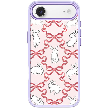 Butterfly Knot White Rabbit Pattern Magnetic Phone Case, For iPhone 17 Pro Max, For iPhone 17 Pro, For iPhone 17, For iPhone Air