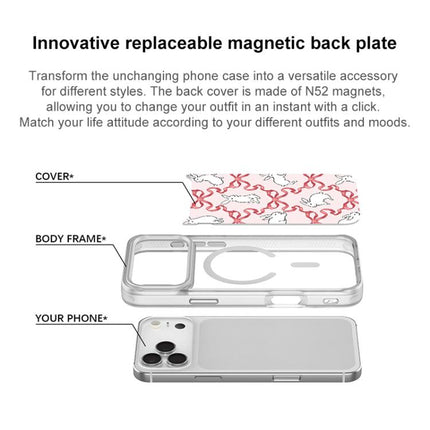 Butterfly Knot White Rabbit Pattern Magnetic Phone Case, For iPhone 17 Pro Max, For iPhone 17 Pro, For iPhone 17, For iPhone Air