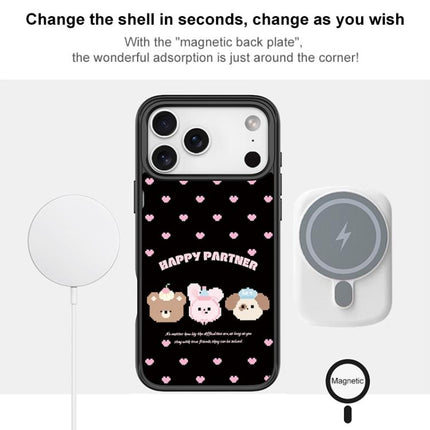 Happy Partner Pattern Magnetic Phone Case, For iPhone 17 Pro Max, For iPhone 17 Pro, For iPhone 17, For iPhone Air