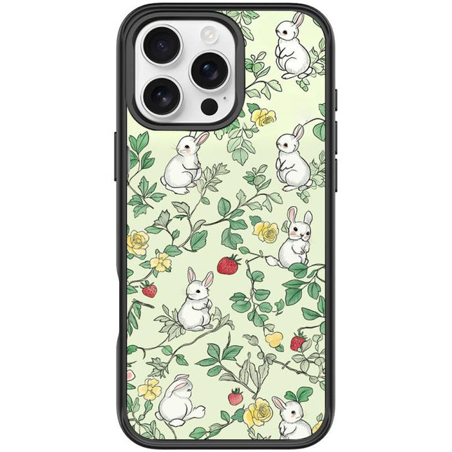 Branch Rabbit Pattern Magnetic Phone Case, For iPhone 16 Pro Max, For iPhone 16 Pro, For iPhone 15 Pro Max, For iPhone 15 Pro
