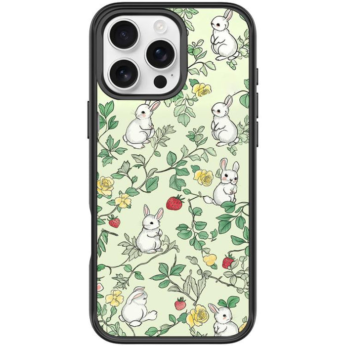 Branch Rabbit Pattern Magnetic Phone Case, For iPhone 16 Pro Max, For iPhone 16 Pro, For iPhone 15 Pro Max, For iPhone 15 Pro