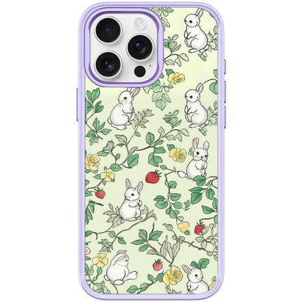 Branch Rabbit Pattern Magnetic Phone Case, For iPhone 16 Pro Max, For iPhone 16 Pro, For iPhone 15 Pro Max, For iPhone 15 Pro