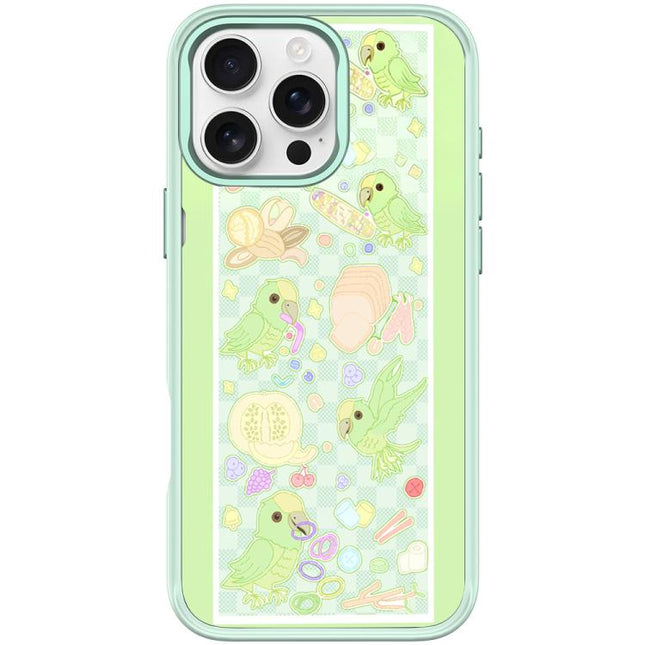 Green Parrot Pattern Magnetic Phone Case, For iPhone 16 Pro Max, For iPhone 16 Pro, For iPhone 15 Pro Max, For iPhone 15 Pro