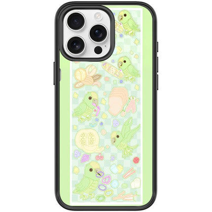 Green Parrot Pattern Magnetic Phone Case, For iPhone 16 Pro Max, For iPhone 16 Pro, For iPhone 15 Pro Max, For iPhone 15 Pro