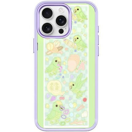 Green Parrot Pattern Magnetic Phone Case, For iPhone 16 Pro Max, For iPhone 16 Pro, For iPhone 15 Pro Max, For iPhone 15 Pro