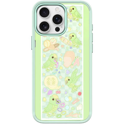 Green Parrot Pattern Magnetic Phone Case, For iPhone 16 Pro Max, For iPhone 16 Pro, For iPhone 15 Pro Max, For iPhone 15 Pro