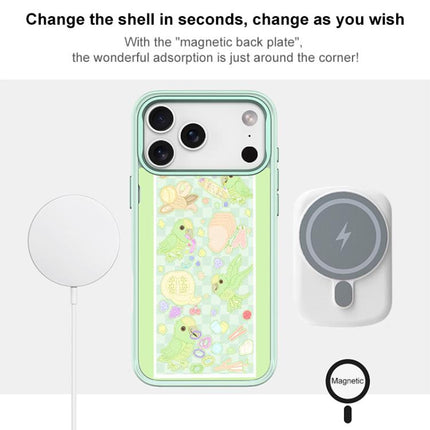 Green Parrot Pattern Magnetic Phone Case, For iPhone 17 Pro Max, For iPhone 17 Pro, For iPhone 17, For iPhone Air