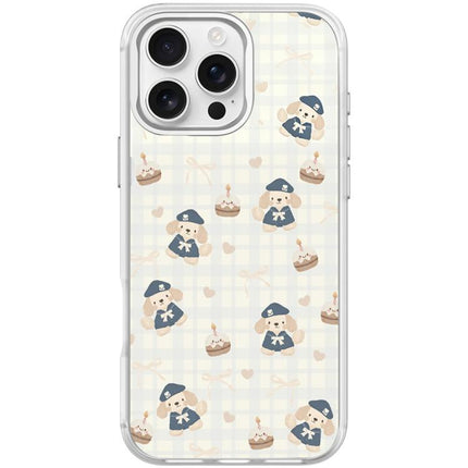 Adorable Beret Puppy Pattern Magnetic Phone Case, For iPhone 16 Pro Max, For iPhone 16 Pro, For iPhone 15 Pro Max, For iPhone 15 Pro