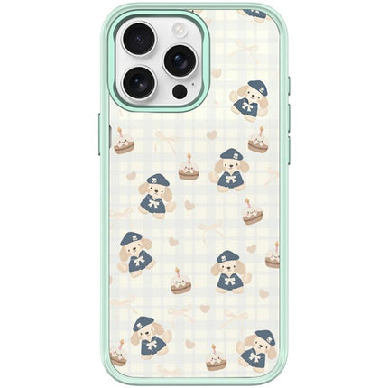 Adorable Beret Puppy Pattern Magnetic Phone Case, For iPhone 16 Pro Max, For iPhone 16 Pro, For iPhone 15 Pro Max, For iPhone 15 Pro