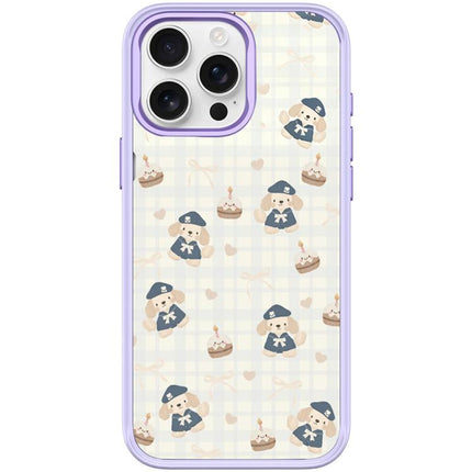 Adorable Beret Puppy Pattern Magnetic Phone Case, For iPhone 16 Pro Max, For iPhone 16 Pro, For iPhone 15 Pro Max, For iPhone 15 Pro