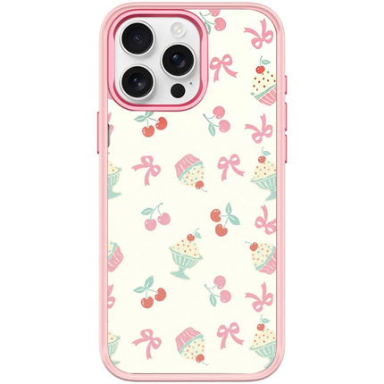 Cherry Cake Pattern Magnetic Phone Case, For iPhone 16 Pro Max, For iPhone 16 Pro, For iPhone 15 Pro Max, For iPhone 15 Pro
