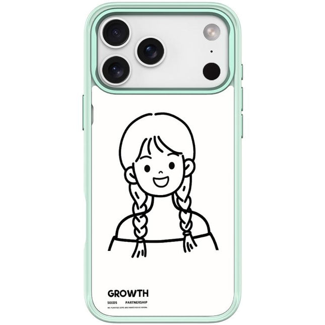 Sketch Style Double Braided Hair Girl Pattern Magnetic Phone Case, For iPhone 17 Pro Max, For iPhone 17 Pro, For iPhone 17, For iPhone Air