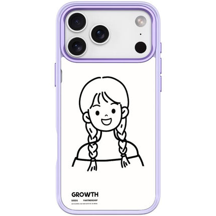Sketch Style Double Braided Hair Girl Pattern Magnetic Phone Case, For iPhone 17 Pro Max, For iPhone 17 Pro, For iPhone 17, For iPhone Air