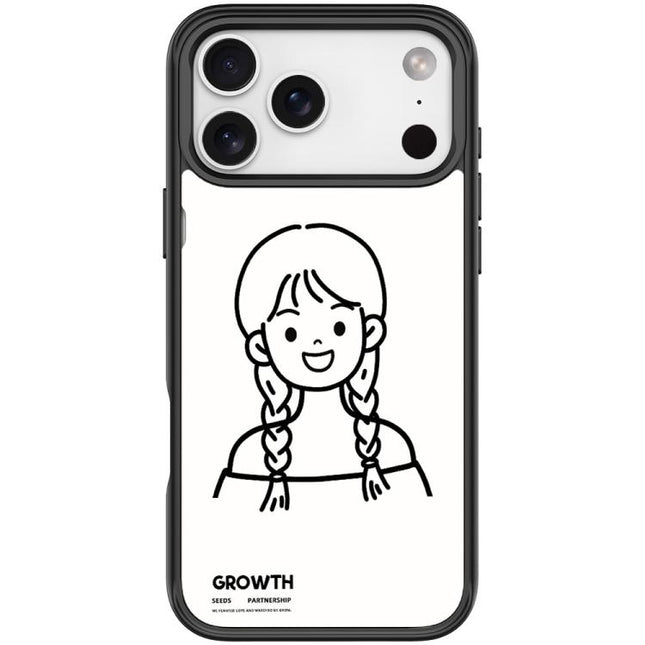Sketch Style Double Braided Hair Girl Pattern Magnetic Phone Case, For iPhone 17 Pro Max, For iPhone 17 Pro, For iPhone 17, For iPhone Air