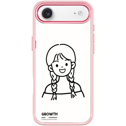 Sketch Style Double Braided Hair Girl Pattern Magnetic Phone Case, For iPhone 17 Pro Max, For iPhone 17 Pro, For iPhone 17, For iPhone Air