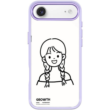 Sketch Style Double Braided Hair Girl Pattern Magnetic Phone Case, For iPhone 17 Pro Max, For iPhone 17 Pro, For iPhone 17, For iPhone Air
