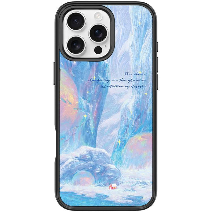 Glacier Red House Pattern Magnetic Phone Case, For iPhone 16 Pro Max, For iPhone 16 Pro, For iPhone 15 Pro Max, For iPhone 15 Pro