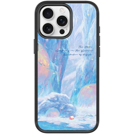 Glacier Red House Pattern Magnetic Phone Case, For iPhone 16 Pro Max, For iPhone 16 Pro, For iPhone 15 Pro Max, For iPhone 15 Pro