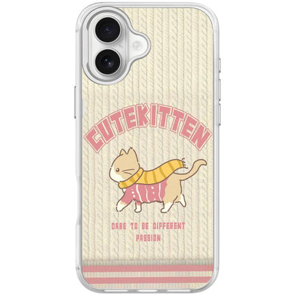 Adorable Woolen Cat Pattern Magnetic Phone Case, For iPhone 17 Pro Max, For iPhone 17 Pro, For iPhone 17, For iPhone Air
