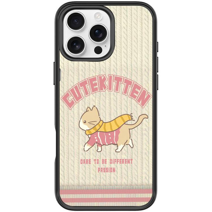 Adorable Woolen Cat Pattern Magnetic Phone Case, For iPhone 16 Pro Max, For iPhone 16 Pro, For iPhone 15 Pro Max, For iPhone 15 Pro