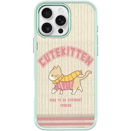 Adorable Woolen Cat Pattern Magnetic Phone Case, For iPhone 16 Pro Max, For iPhone 16 Pro, For iPhone 15 Pro Max, For iPhone 15 Pro