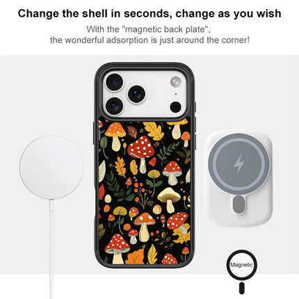 Jungle Mushrooms Pattern Magnetic Phone Case, For iPhone 17 Pro Max, For iPhone 17 Pro, For iPhone 17, For iPhone Air