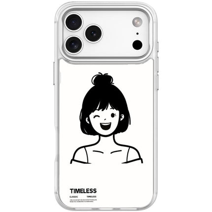 Sketch Style Short Hair Girl Pattern Magnetic Phone Case, For iPhone 17 Pro Max, For iPhone 17 Pro, For iPhone 17, For iPhone Air