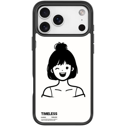 Sketch Style Short Hair Girl Pattern Magnetic Phone Case, For iPhone 17 Pro Max, For iPhone 17 Pro, For iPhone 17, For iPhone Air