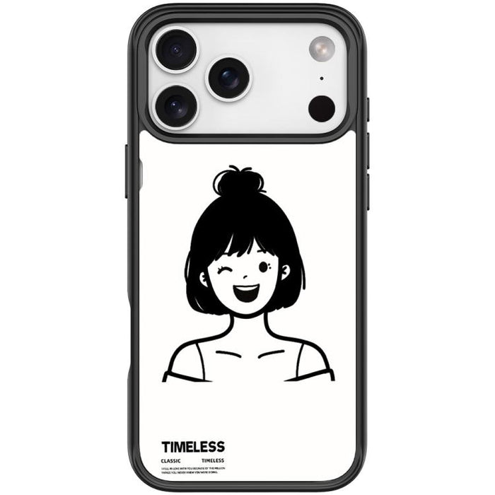 Sketch Style Short Hair Girl Pattern Magnetic Phone Case, For iPhone 17 Pro Max, For iPhone 17 Pro, For iPhone 17, For iPhone Air