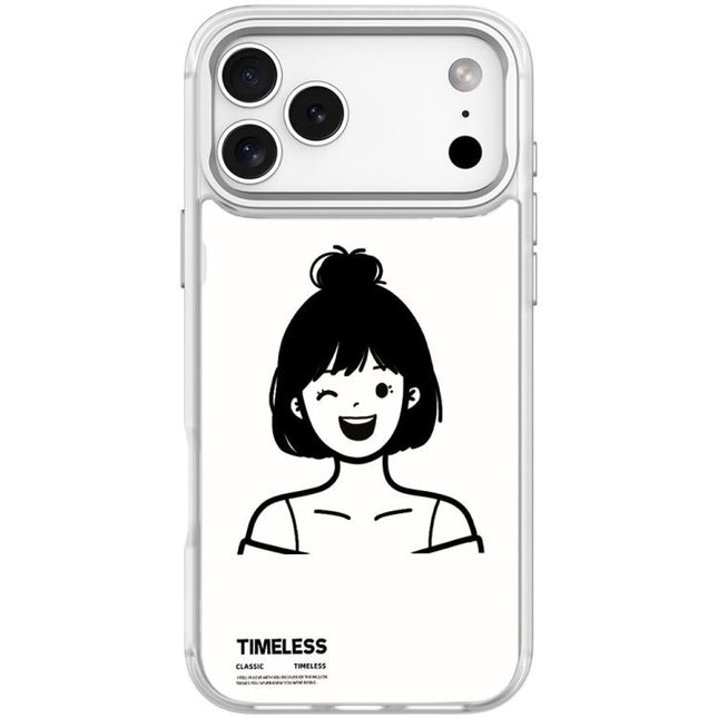 Sketch Style Short Hair Girl Pattern Magnetic Phone Case, For iPhone 17 Pro Max, For iPhone 17 Pro, For iPhone 17, For iPhone Air