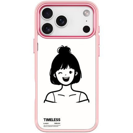 Sketch Style Short Hair Girl Pattern Magnetic Phone Case, For iPhone 17 Pro Max, For iPhone 17 Pro, For iPhone 17, For iPhone Air