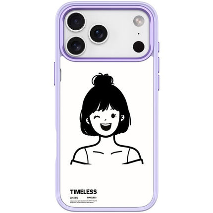 Sketch Style Short Hair Girl Pattern Magnetic Phone Case, For iPhone 17 Pro Max, For iPhone 17 Pro, For iPhone 17, For iPhone Air