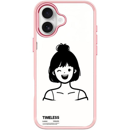 Sketch Style Short Hair Girl Pattern Magnetic Phone Case, For iPhone 17 Pro Max, For iPhone 17 Pro, For iPhone 17, For iPhone Air