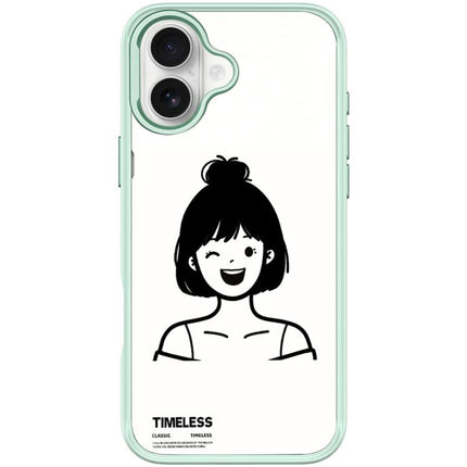 Sketch Style Short Hair Girl Pattern Magnetic Phone Case, For iPhone 17 Pro Max, For iPhone 17 Pro, For iPhone 17, For iPhone Air