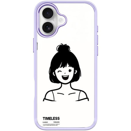 Sketch Style Short Hair Girl Pattern Magnetic Phone Case, For iPhone 17 Pro Max, For iPhone 17 Pro, For iPhone 17, For iPhone Air