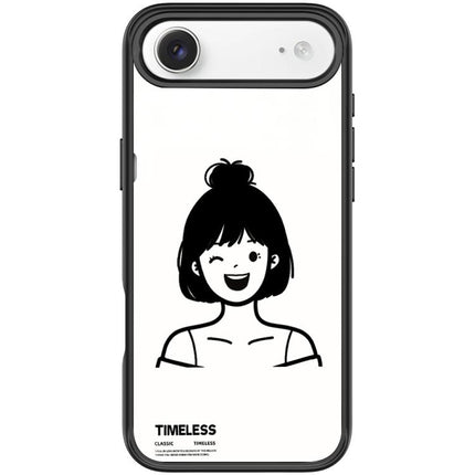 Sketch Style Short Hair Girl Pattern Magnetic Phone Case, For iPhone 17 Pro Max, For iPhone 17 Pro, For iPhone 17, For iPhone Air