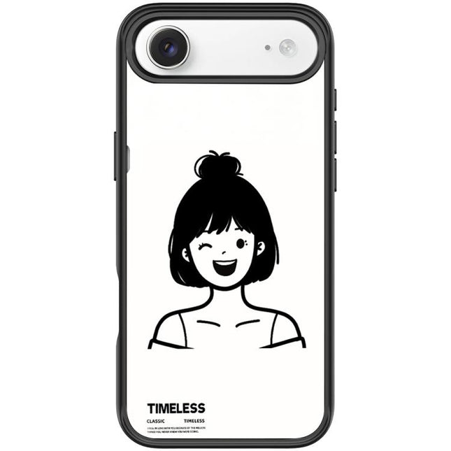 Sketch Style Short Hair Girl Pattern Magnetic Phone Case, For iPhone 17 Pro Max, For iPhone 17 Pro, For iPhone 17, For iPhone Air